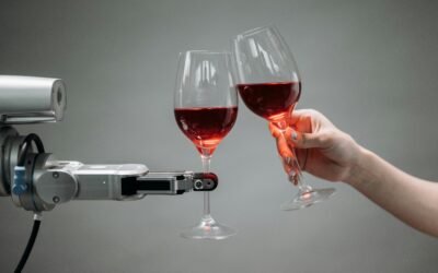 a hand holding wine glasses